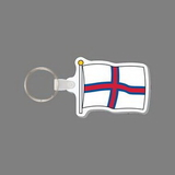Key Ring & Full Color Punch Tag W/ Tab - Faroe Islands Flag