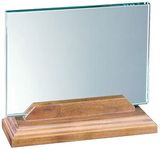 Custom Small Horizontal Desk Plaque with Beveled Walnut Base, 5