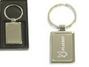 Custom Shiny chrome finished rectangular metal key holder with gift case, 1 7/8