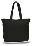 Colored Canvas Zipper Tote Bag w/ Squared Bottom - Blank (20