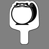Custom Hand Held Fan W/ Fat Cat (Cartoon), 7 1/2