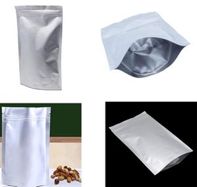 Custom Pure Aluminum Foil Stand Up Grip Seal Bags, 5.91" L x 8.66" W x 1.57" H