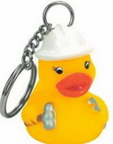 Custom Rubber Construction Worker Duck Key Chain