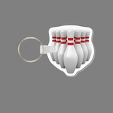 Custom Key Ring & Full Color Punch Tag - Bowling Pins
