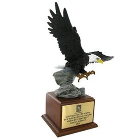 Custom 17" Attacking Eagle Hand Painted Trophy on Base