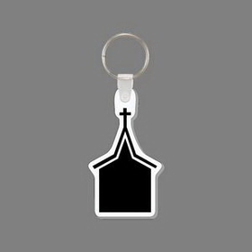 Key Ring & Punch Tag W/ Tab - Church Silhouette
