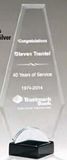 Custom Flame Series Acrylic Award w/ Black & Silver Metal Base (4 1/2