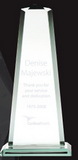 Custom Jade Pinnacle Award with Slant Base -Medium, 10 1/2