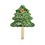 Custom Christmas Tree Shape Full Color Single Paper Hand Fan, 8" L x 8" W, Price/piece