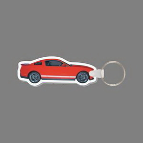 Key Ring & Full Color Punch Tag - 2 Door Mustang Car