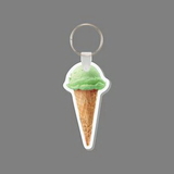 Key Ring & Full Color Punch Tag - Lime Ice Cream Cone