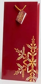 Custom The Holiday Wine Bottle Gift Bag Collection (Snowflake Red 2 Bottles), 7 1/2" W x 14 3/16" H