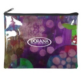 Custom Clear Cosmetic Bag With Full Color Lining, 7 1/4" W x 5 1/2" H