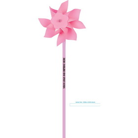 Custom Pinwheel W/ Logo, Pink Plastic 4.5" Dia