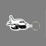 Custom Key Ring & Punch Tag W/ Tab - Wide Airplane