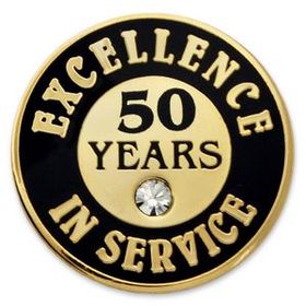 Blank Excellence In Service Pin - 50 Years, 3/4" W x 3/4" H