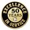 Blank Excellence In Service Pin - 50 Years, 3/4" W x 3/4" H, Price/piece