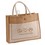 Custom Two-Tone Natural Jute Tote Bag with Cotton Webbed Handles, Price/piece