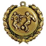 Custom Stock Soccer Male Medal w/ Wreath Edge (1 1/2