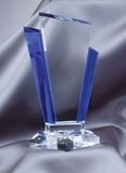Custom Blue/ Clear Glass Award (4.75