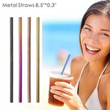 Custom 0.30 Inch Wide Straight Metal Straws, 8.5 Inch Length, 0.30 Inch Diameter, 215*8 MM, 0.30