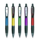 Custom Retractable Pen with Colored Barrel and Black Finger Grip
