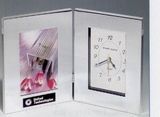 Custom Combination Clock & Photo Frame in Polished Silver Aluminum