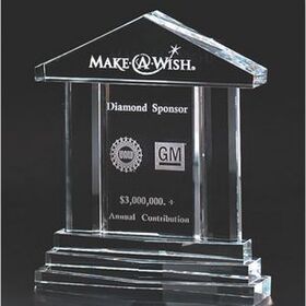 Custom Optical Cut Beveled Crystal Building Award