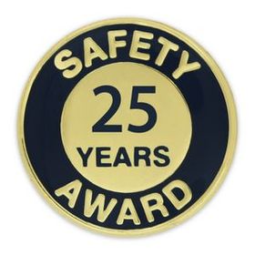 Blank Safety Award Pin - 25 Year, 3/4" W x 3/4" H