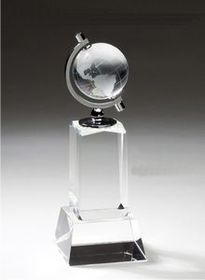 Custom Revolving Crystal Globe Award (9")