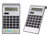 Custom Silver Plastic Solar Calculator w/Raised Rubber Keys (7 5/8