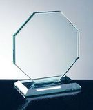 Custom Medium Octagon Jade Glass Award w/ Slant Edge Base (7