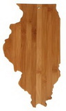 Custom Illinois State Cutting And Serving Board, 16 1/2