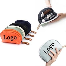 Custom Multi-function Fan-shaped Cosmetic Bag Digital Portable Storage Bag Clutch Bag, 5.9"" L x 4.3"" W x 2"" H