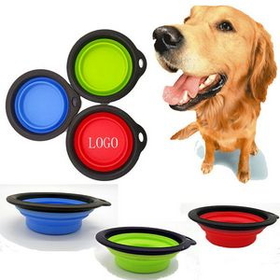 Custom Collapsible Soft Pet Dog Bowl, 5 1/4" Diameter