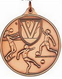 Custom 400 Series Stock Medal (Female Soccer Player) Gold, Silver, Bronze