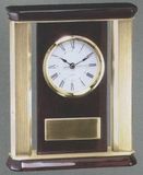 Blank Rosewood Piano Finish Clock with Gold Accents (7 1/2