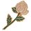 Blank Long-Stem White Rose Award Pin, 7/8" L, Price/piece