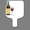 Custom Hand Held Fan W/ Colorized Wine Bottle & Glass, 7 1/2" W x 11" H, Price/piece