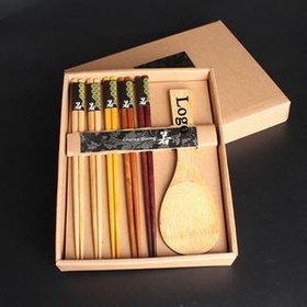 Custom High-Quality Wooden Chopstick And Spoon Set, 9" L