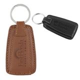 Custom Concord Leather Rectangular Keytag (Tan), 1 3/4