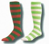 Custom Tube Style Striped Socks w/ Flat Knit Construction (10-13 Large)