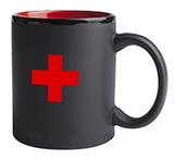 Custom 11 Oz. Hilo C-Handle Mug (Matte Black/Red)
