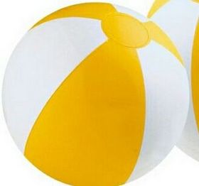 Custom 12" Inflatable Yellow & White Beach Ball