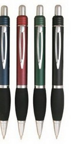 Custom Matte Retractable Pen w/ Black Finger Grip