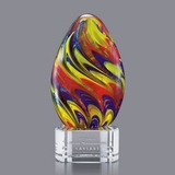 Custom Hibiscus Hand Blown Art Glass Award