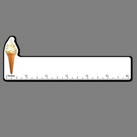 Custom 6" Ruler W/ Full Color Soft Serve Ice Cream Cone