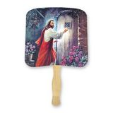 Custom Religious Hand Fan - Jesus Knocking At The Door Religious Hand Fans