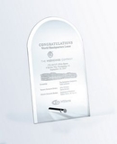 Custom Beveled Arch Jade Glass Award with Aluminum Pole, Large (6-1/2