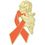 Blank Orange Ribbon Angel Pin, 1" H, Price/piece